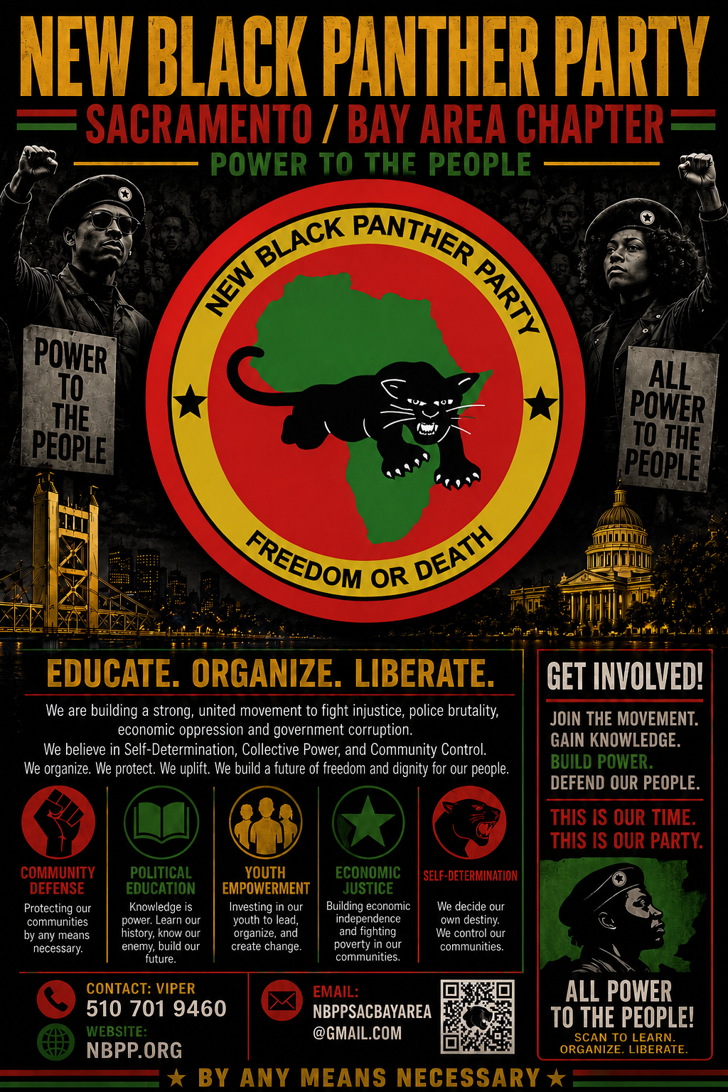 New Black Panther Party Sacramento Bay Area chapter organizing flyer