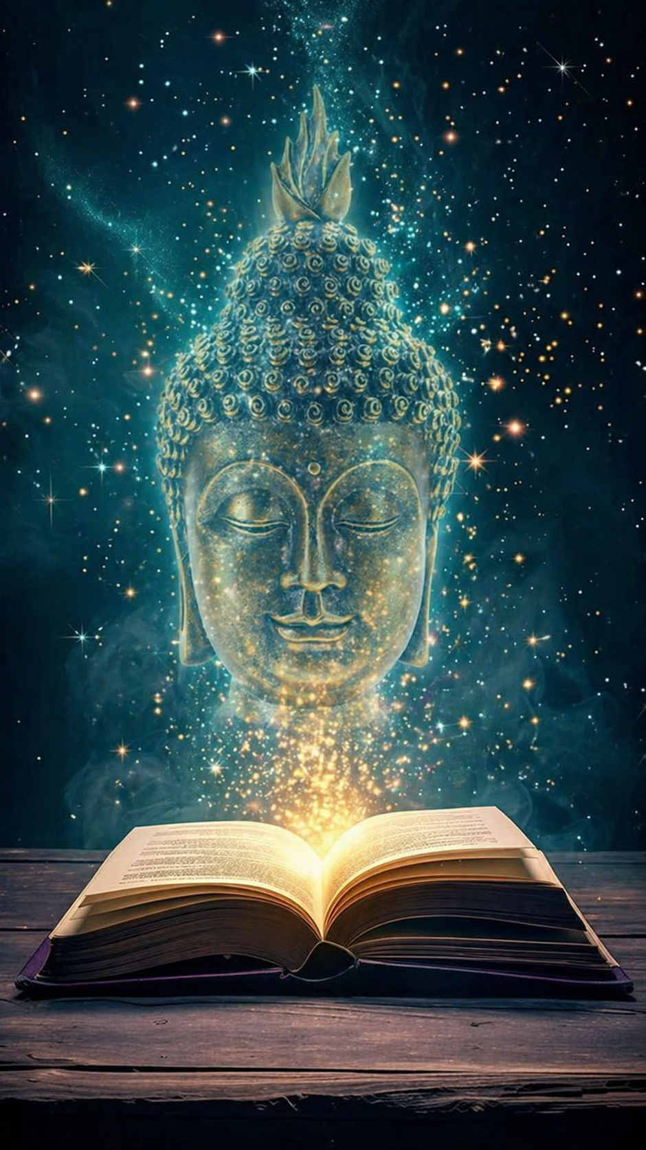 Illuminated head and book representing Ori priesthood and shining mind alignment