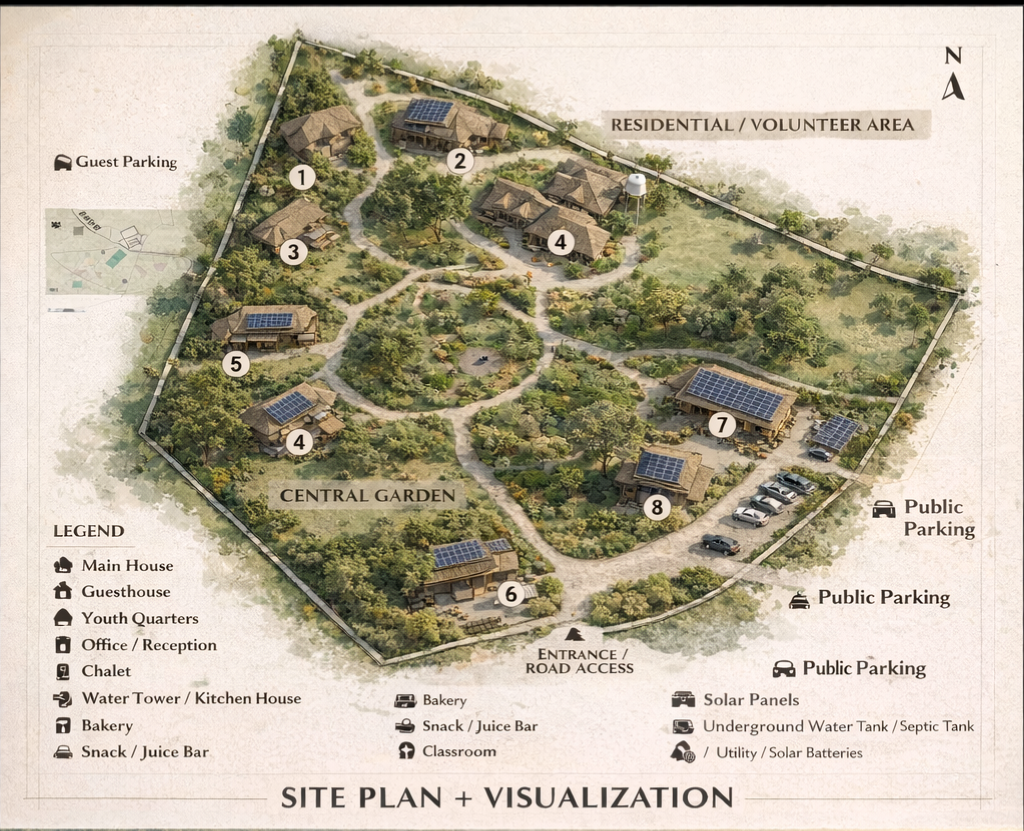Ghana Site Plan + Visualization - Assin Kruwa Development Project